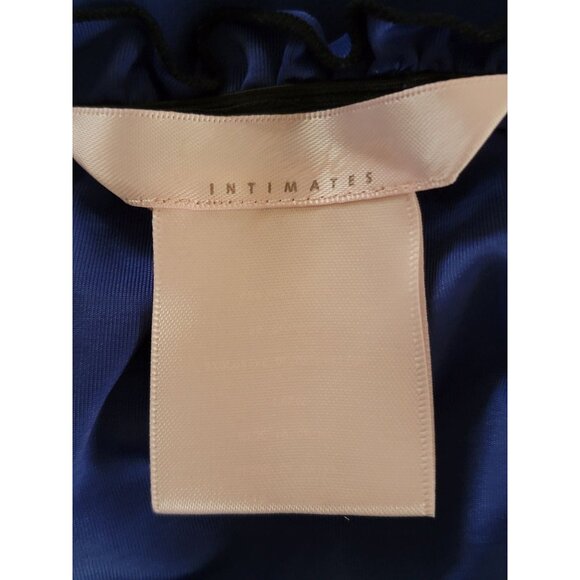 Blossom Intimates Blue & Black Sleeveless Tie-Strap Babydoll Nightgown - Picture 3 of 5